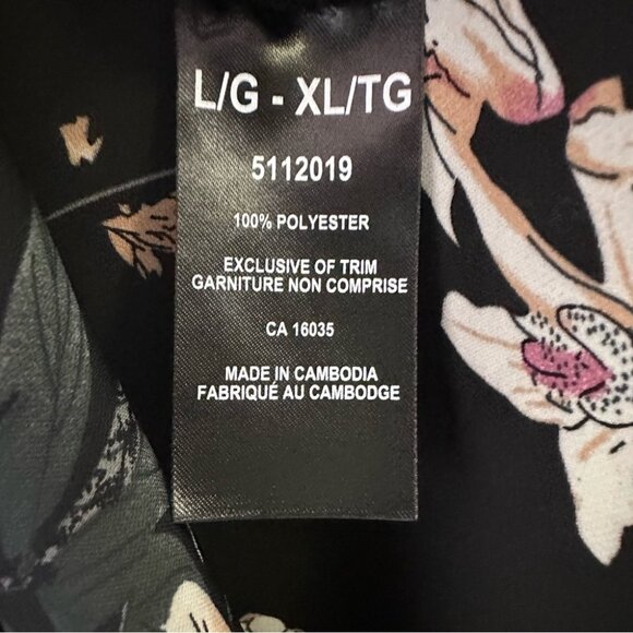 Tahari Floral Black Kimono Robe cardigan flowy luxe long comfy - Picture 5 of 6